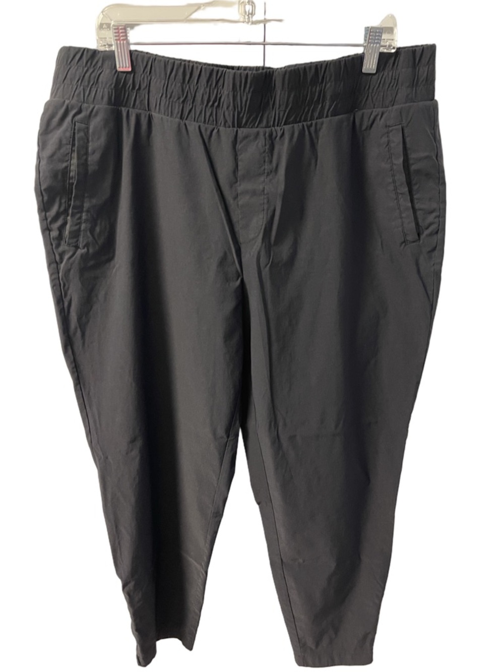 Modern Ambition Travel Relaxed Stretch Nylon Pants in Black Elastic Waist Sz XXL